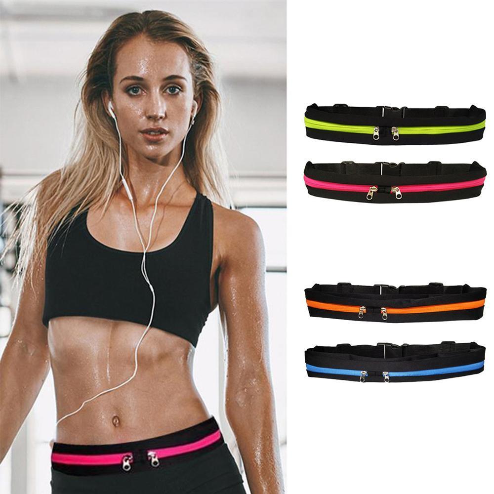 Unisex Laufgürtel mit zwei Fächern für Handy & Schlüssel, ideal zum Joggen, Wandern & Sport.