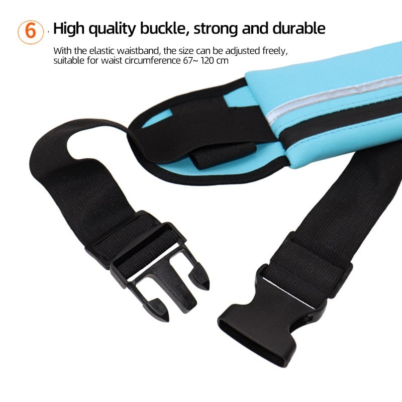Reflektierende Unisex Lauf-Gürteltasche mit Reißverschluss, wasserdicht für Ihr Handy.