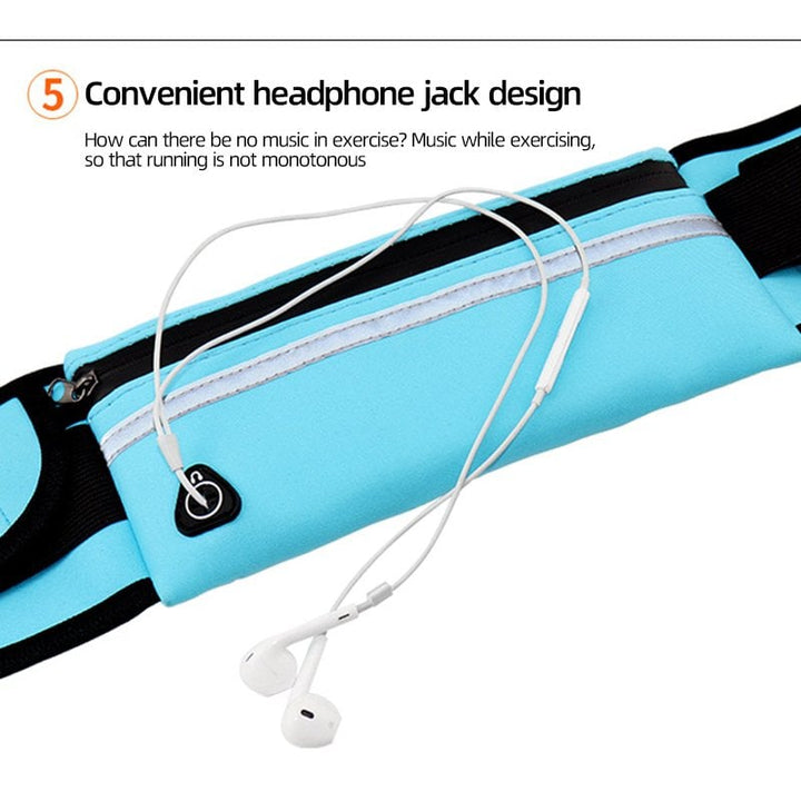 Schlanke Sport-Bauchtasche, wasserdicht, perfekt für Handy und kleine Gegenstände beim Laufen.