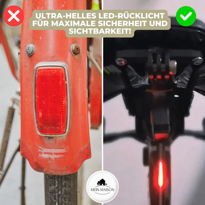 Hochleistungs-LED-Rücklicht für Fahrräder, wichtiges Fahrradzubehör für sichere Nachtfahrten.