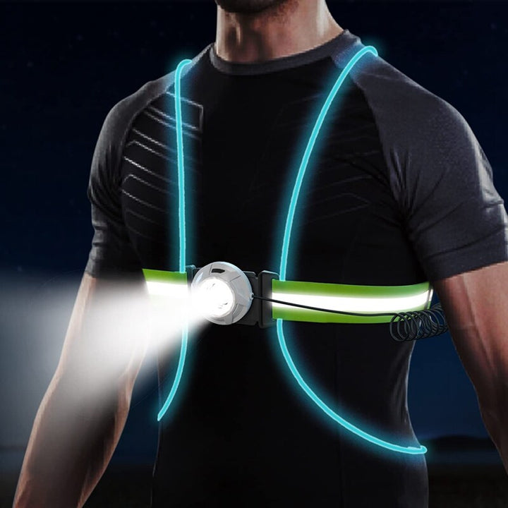 Reflektierende LED-Sicherheitsweste, wasserdicht, für Damen & Herren beim Nachtlauf & Radfahren.