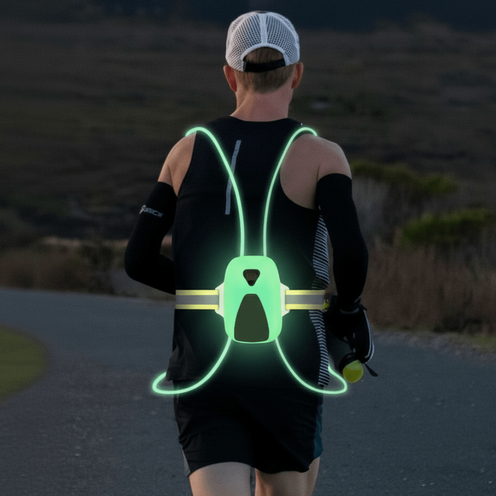Unisex LED-Sicherheitsweste REFLECTGLOW für optimale Sichtbarkeit beim Joggen, Radfahren & Laufen.