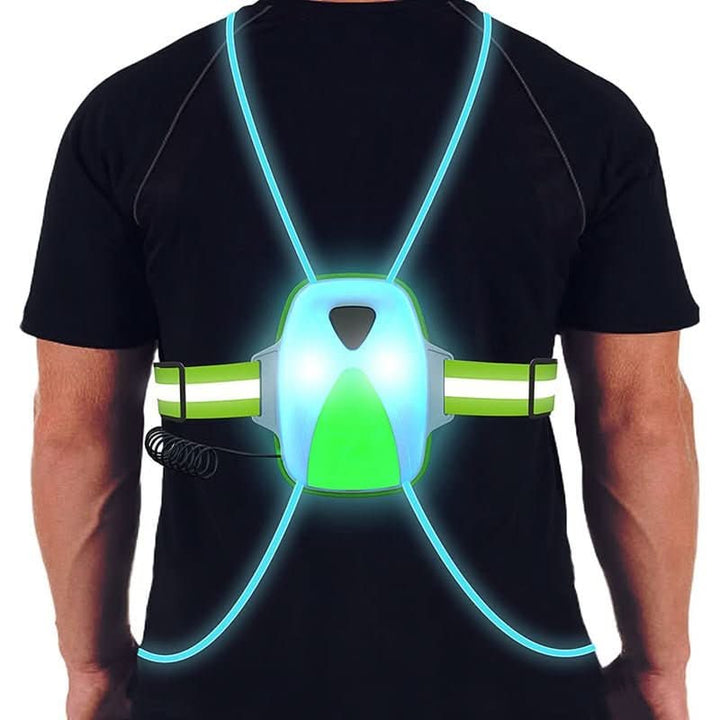 Leuchtende Unisex-Sicherheitsweste mit LED-Beleuchtung und Reflektoren für Joggen, Radfahren und Outdoor.
