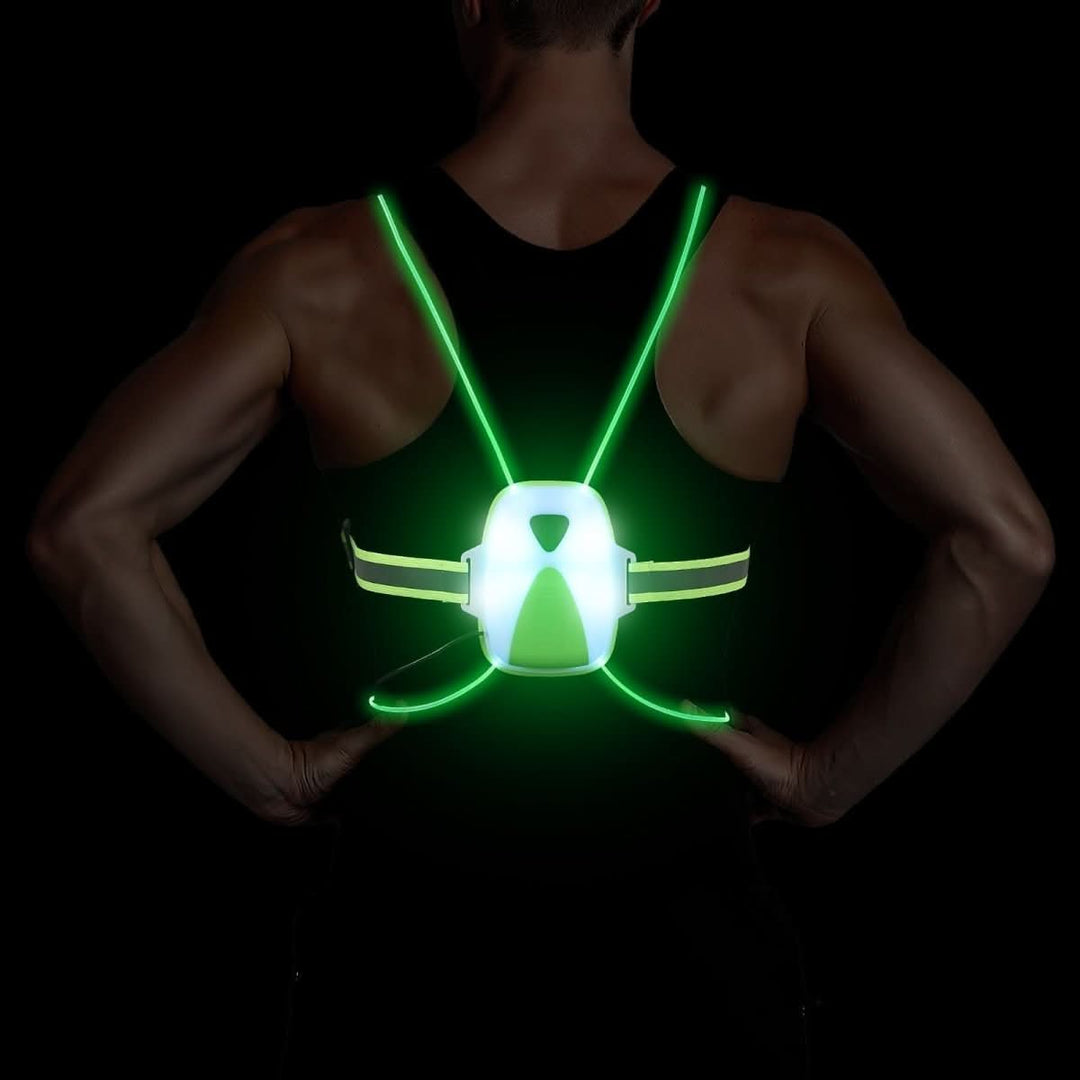 Robuste REFLECTGLOW LED-Sicherheitsweste, unisex, für erhöhte Sichtbarkeit bei allen Sportarten und im Straßenverkehr.