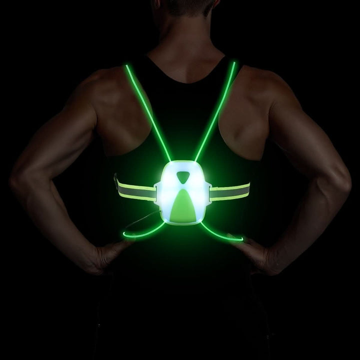 Robuste REFLECTGLOW LED-Sicherheitsweste, unisex, für erhöhte Sichtbarkeit bei allen Sportarten und im Straßenverkehr.