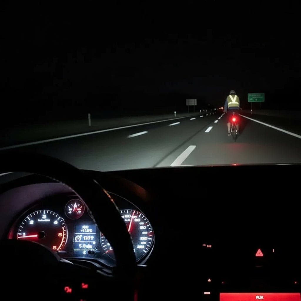Unisex Sicherheitsweste mit leuchtstarken LEDs für Jogger, Radfahrer & Outdoor-Sportler bei Nacht.