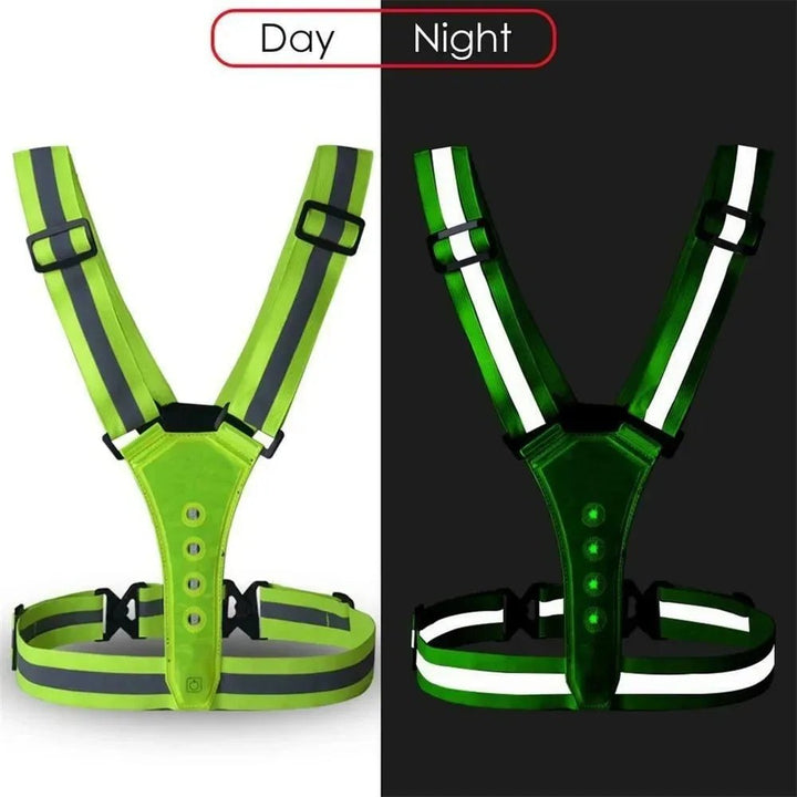 Hohe Sichtbarkeit dank LED-Licht: Unisex Weste für sicheres Laufen, Wandern & Training bei Nacht & Dämmerung.