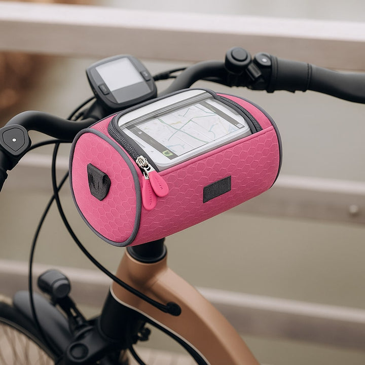 Vielseitige Fahrradtasche am Lenker, ideal für Navigation, Kommunikation & Stauraum unterwegs.