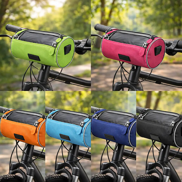 Nahaufnahme des Touchscreen-Fensters der Fahrrad-Lenkertasche, optimiert für Smartphone-Bedienung.