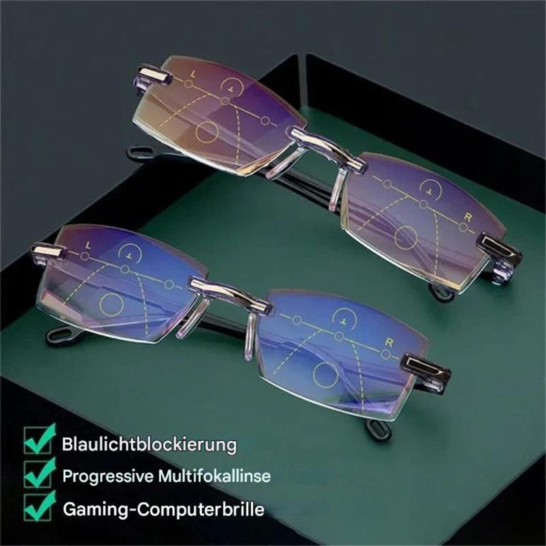 Elegante Unisex-Computerbrille mit Blaulichtfilter schützt Augen bei Bildschirmarbeit & bietet Komfort.
