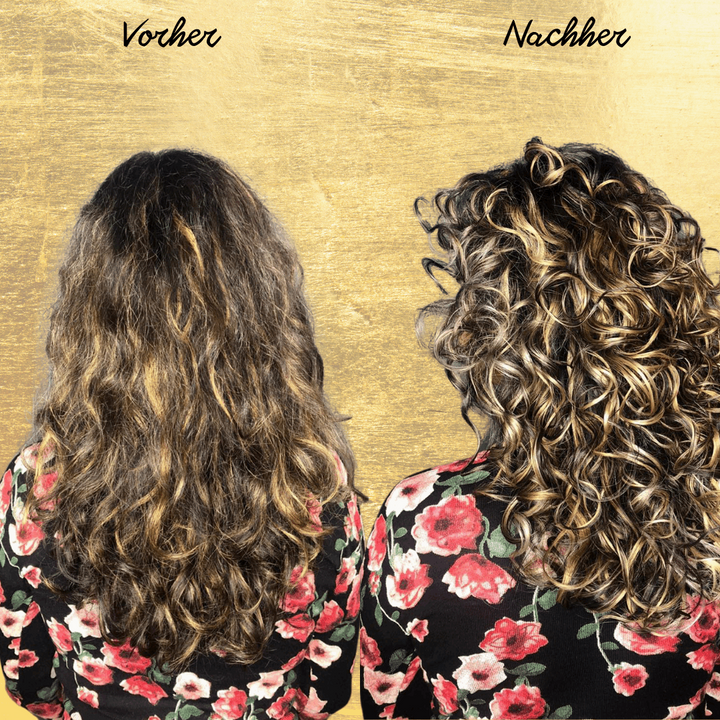 Leichtes Locken Serum für geschmeidige Haarpflege. Einfach aufzutragen, gibt Definition & schützt vor Frizz.