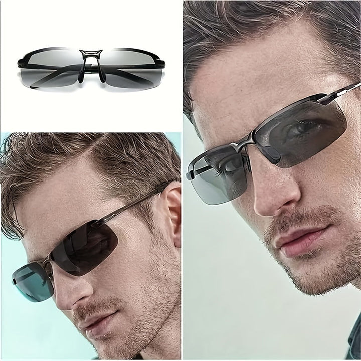 Selbsttönende Luminexx Sonnenbrille für Unisex, perfekt für Autofahren, Reisen & Outdoor-Aktivitäten mit Augenschutz.