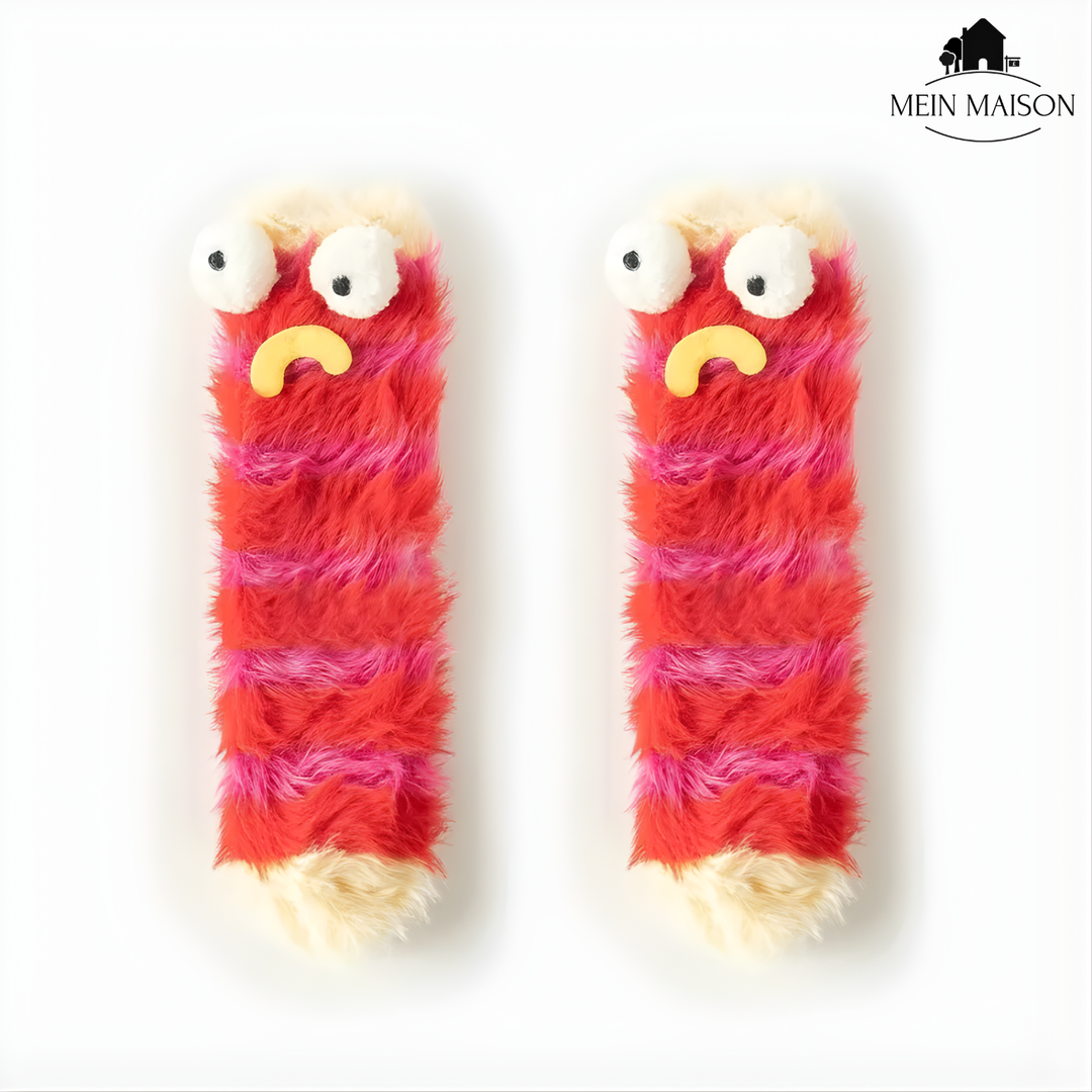 Gefaltete warme 3D Socken, Unisex Einheitsgröße. Ideal als humorvolle Geschenke für Winter & Freizeit.
