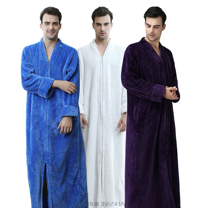 Unisex Luxus Bademantel, extra lang, weich & kuschelig für ultimativen Komfort & Entspannung nach dem Bad.