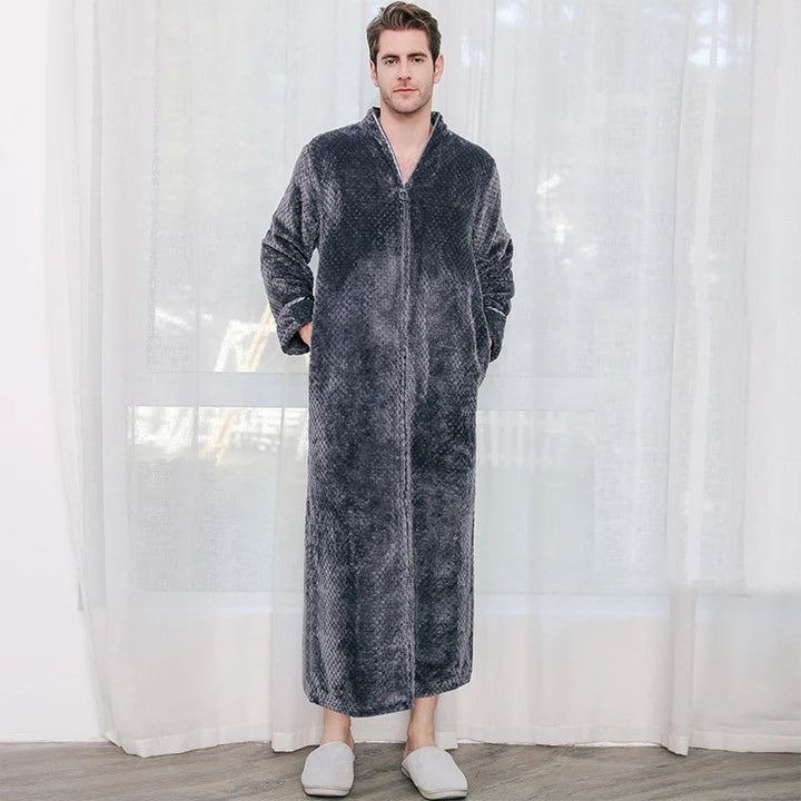Extra langer Unisex Bademantel für maximalen Komfort und Wärme, ideal als Hauskleidung oder nach Sauna & Dusche.