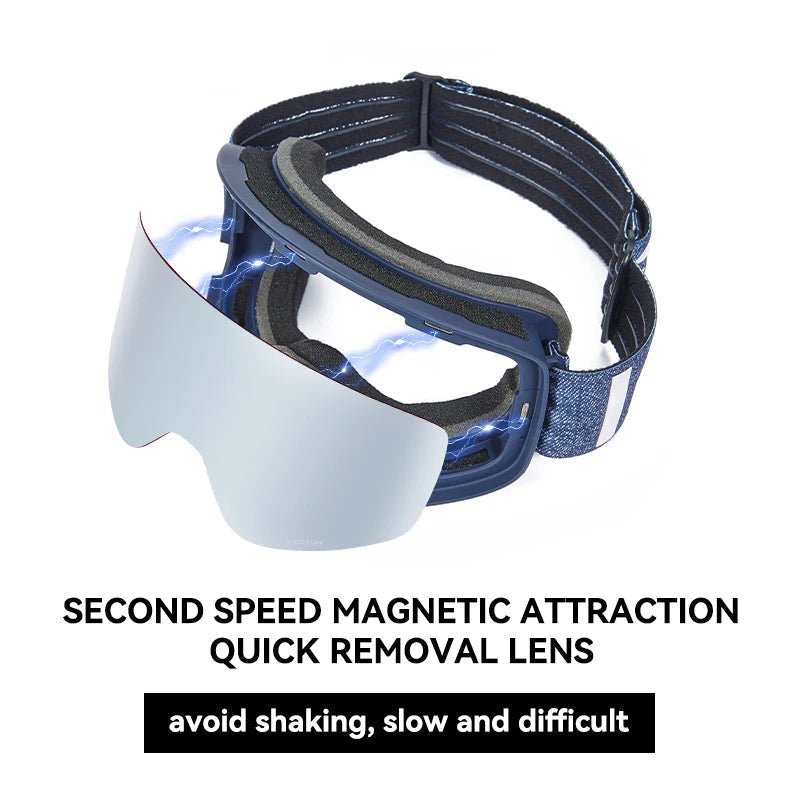 Magnetische Skibrille mit UV400-Schutz & Antibeschlag. Ideal für Wintersport, Schnee & Piste.