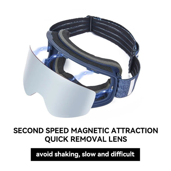 Magnetische Skibrille mit UV400-Schutz & Antibeschlag. Ideal für Wintersport, Schnee & Piste.