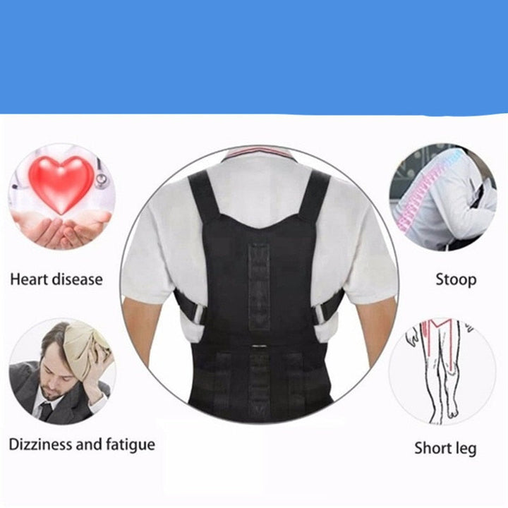 Unisex Rückenhalter mit Magnettherapie für Haltungskorrektur, ideal bei Rückenschmerzen und zur Steigerung des Wohlbefindens.