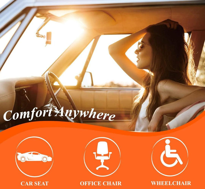 Orthopädisches Memory Foam Autositzkissen, ideal gegen Rückenschmerzen & für Fahrkomfort.