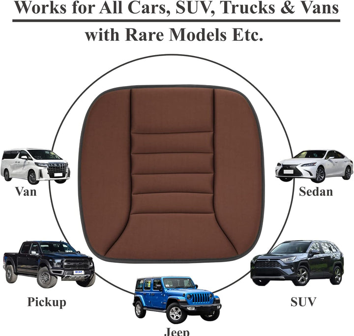 Hochwertiges Autositzkissen mit viskoelastischem Memory Foam für Pendler & lange Fahrten.