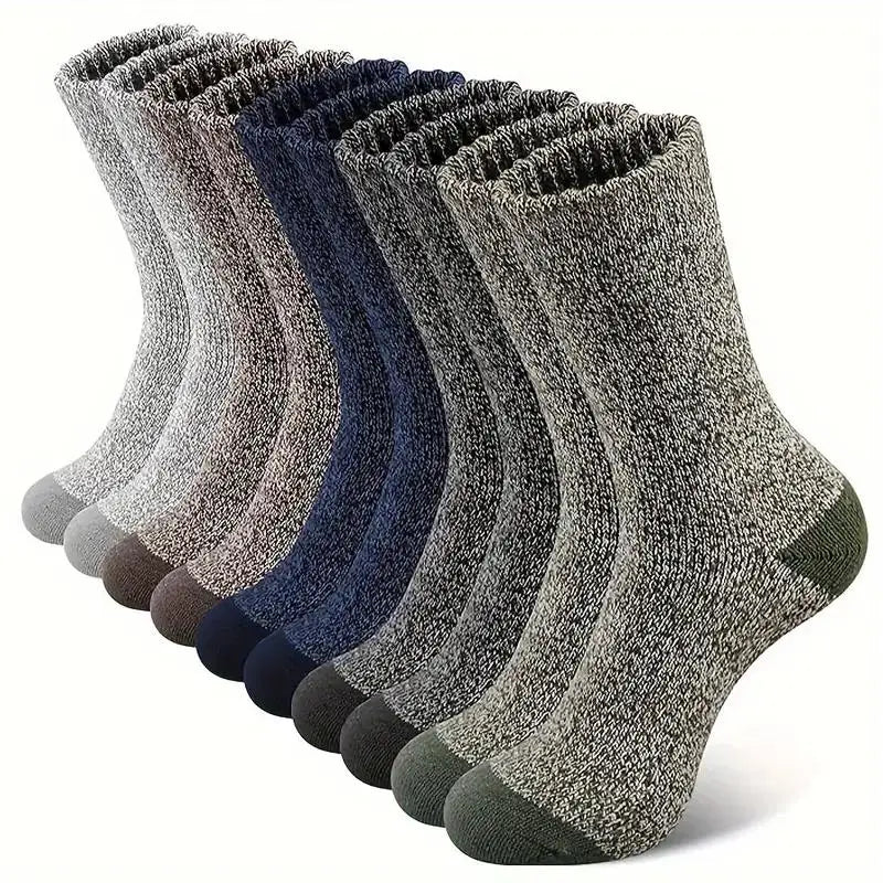 Unisex Merino-Wollsocken (5 Paar), extra dick, warm für Winter & Wandern. Kälteschutz & Komfort.