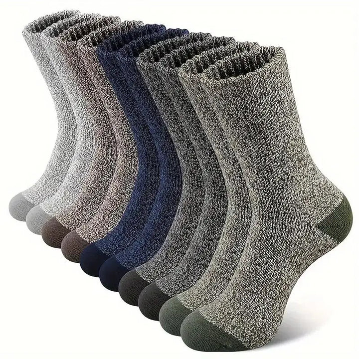 Unisex Merino-Wollsocken (5 Paar), extra dick, warm für Winter & Wandern. Kälteschutz & Komfort.