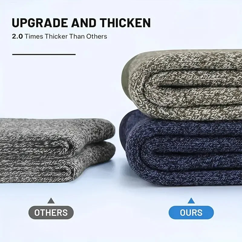 Warme Unisex Merino-Wollsocken, dick & atmungsaktiv. Ideal als Thermo- & Wandersocken für kalte Tage.