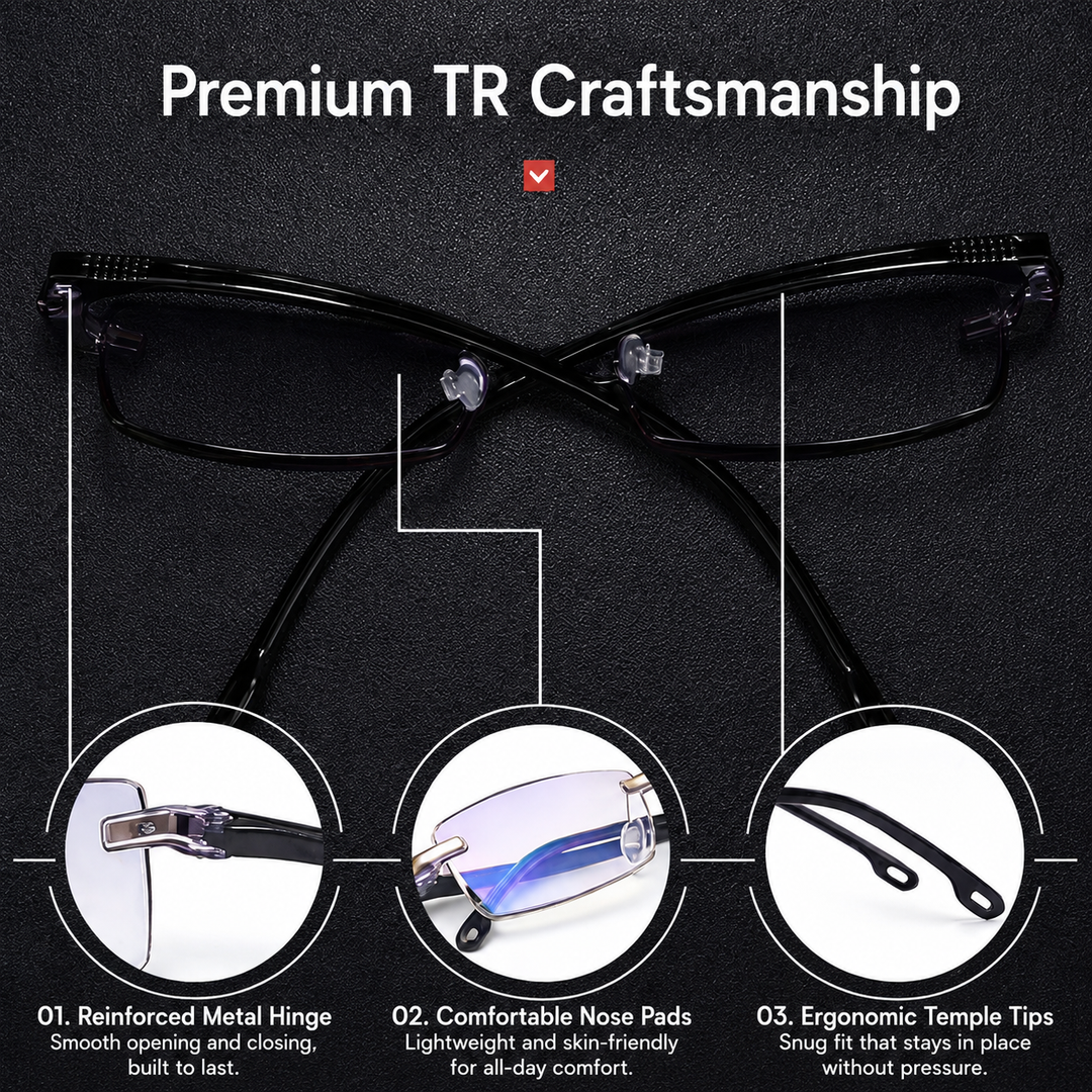 Elegante Unisex Lesebrille: Multifokal Gleitsichtbrille mit Blaulichtfilter für Nah- & Fernsicht.