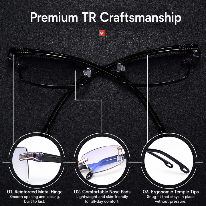 Elegante Unisex Lesebrille: Multifokal Gleitsichtbrille mit Blaulichtfilter für Nah- & Fernsicht.
