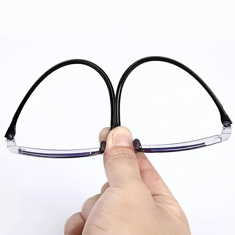 Gold-lila Unisex Multifokal-Lesebrille mit Blaulichtfilter. Komfortable Augenbekleidung, UV- & entspiegelt.