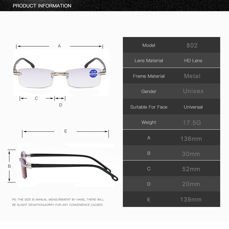 Komfortable Multifokale Lesebrille mit Blaulichtschutz, ideal für Bildschirmarbeit und entspanntes Lesen.