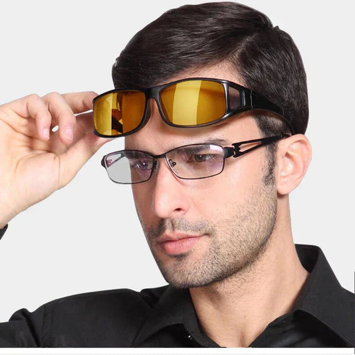 Fahrerbrille mit Anti-Glare und GlareCut, orange Gläser, mehr Sicherheit und Sehkomfort nachts.