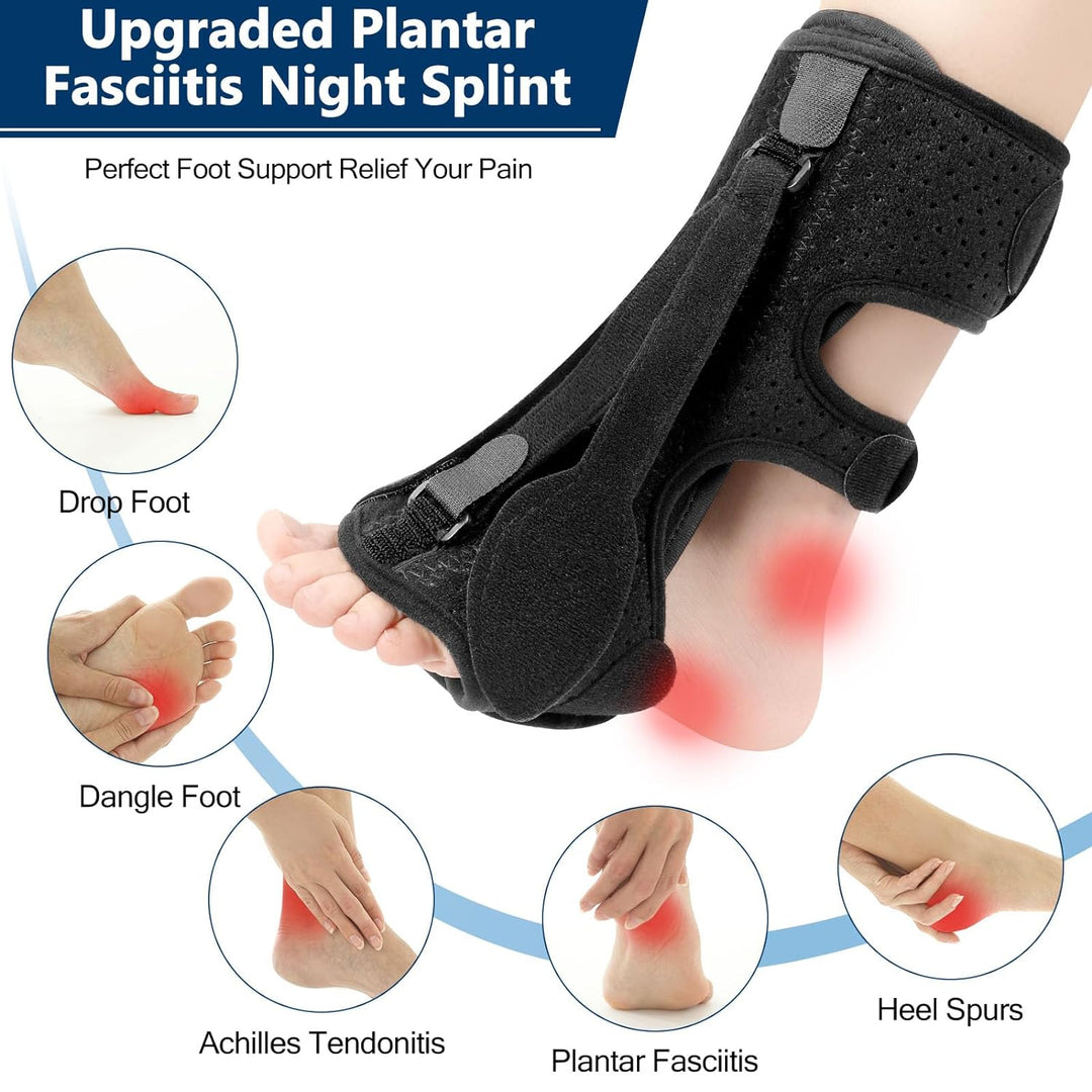 Orthopädische Unisex-Nachtschiene zur Unterstützung bei Plantarfasziitis, Fersensporn, Fallfuß & Fersenschmerzen.