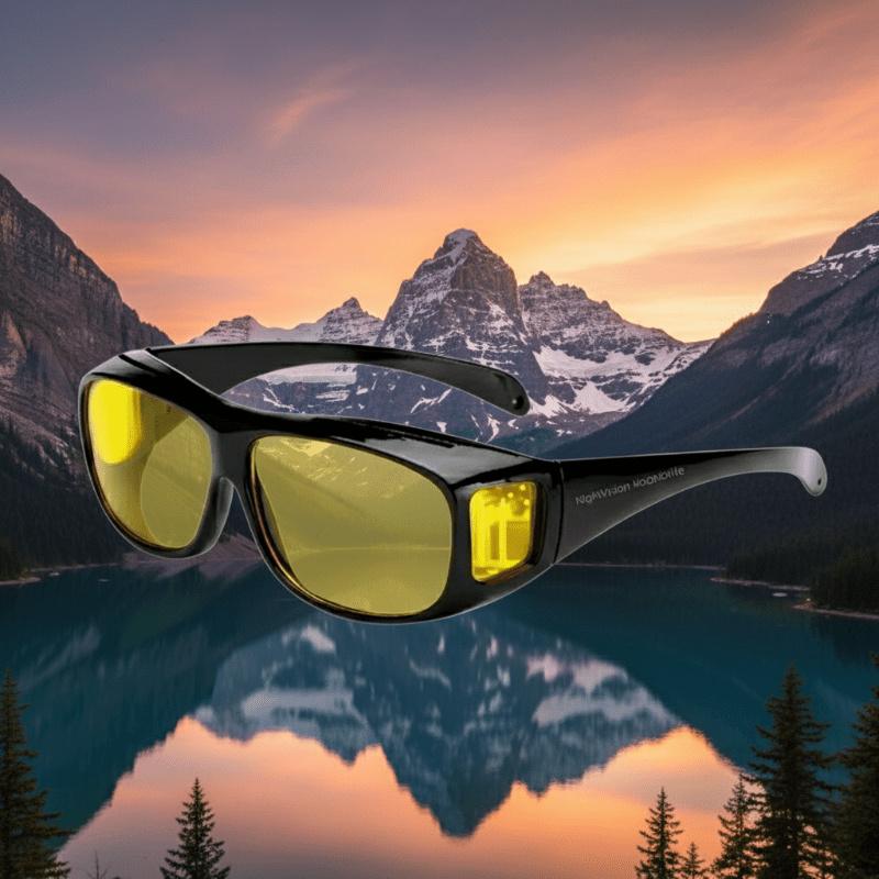 Unisex Nachtsichtbrille mit HD-Gläsern für optimalen Blendschutz und klare Sicht beim nächtlichen Autofahren.