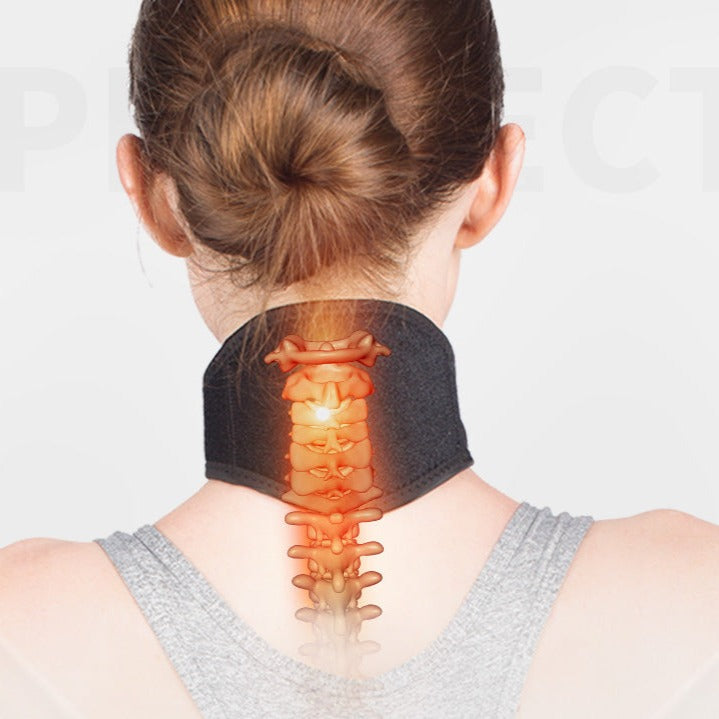 Unisex Nackenband mit Turmalin & Magneten; selbstwärmend für Linderung bei Nackenschmerzen & Verspannungen.