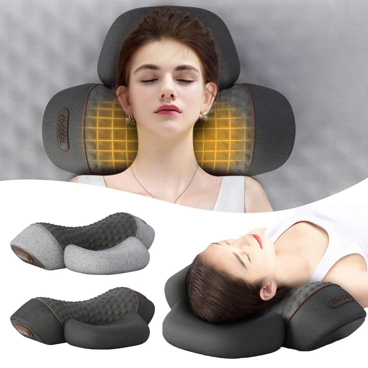 Ergonomisches Nackenmassagegerät mit Vibrationsmassage & Wärme für tiefe Entspannung und Nackenstütze.
