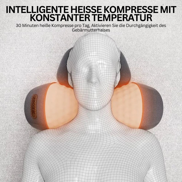 USB-aufladbares Nackenmassagegerät in Schwarz/Grau. Ideal für Schmerzlinderung & Entspannung unterwegs.