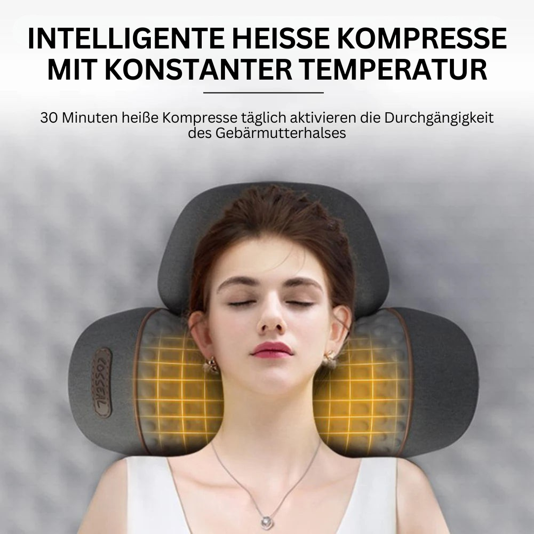 Effektives Nackenstützkissen lindert Schmerzen mit Massage & Wärme. Perfekt für Therapie, Entspannung und tragbaren Einsatz.