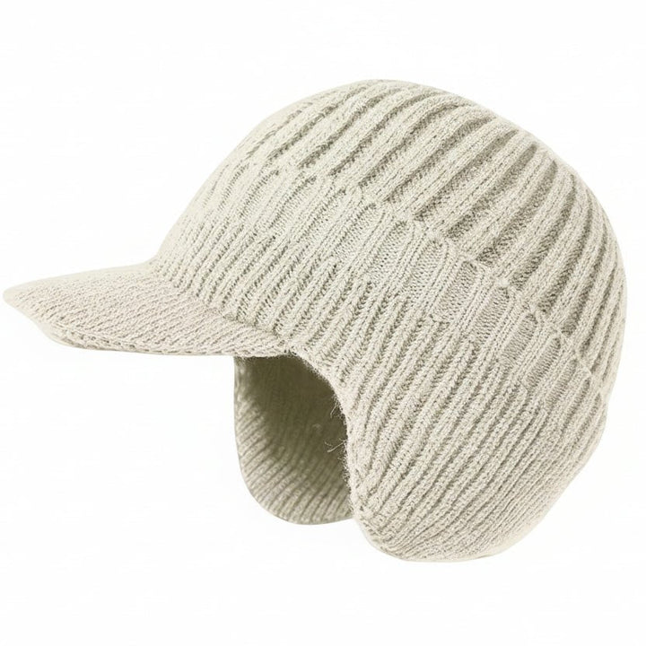 Rückansicht der Unisex Nordic-Wintermütze, zeigt die Passform und das warme Material.