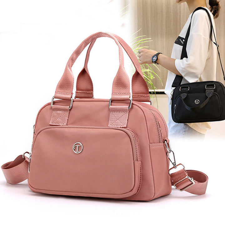 Vielseitige Unisex Tasche aus Nylon-Segeltuch, als Umhängetasche oder Tragetasche nutzbar.