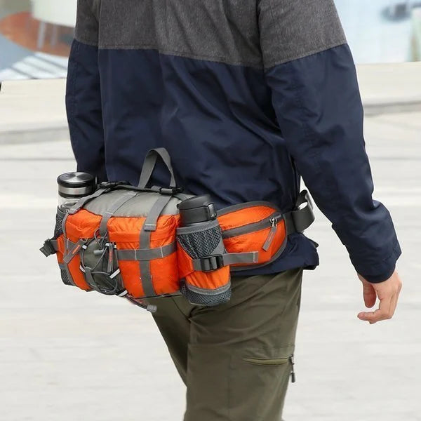 Robuste Wander-Hüfttasche für Outdoor-Abenteuer, wasserabweisend & mit mehreren Fächern.