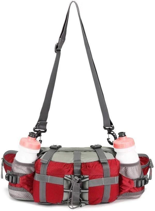 Detailansicht der Outdoor-Gürteltasche: Multi-Fach-Design für Organisation & leichten Zugriff.