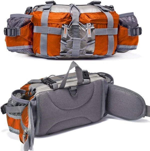 Unisex Hüfttasche am Modell, ultraleicht & komfortabel für Outdoor-Aktivitäten wie Wandern.