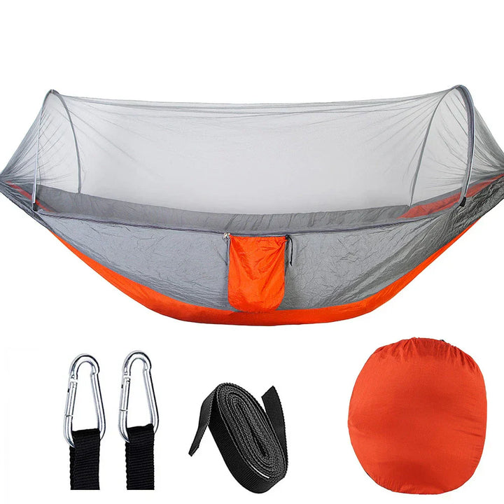 Komfortable Unisex-Hängematte mit integriertem Moskitonetz bietet Schutz & Entspannung beim Outdoor-Abenteuer.