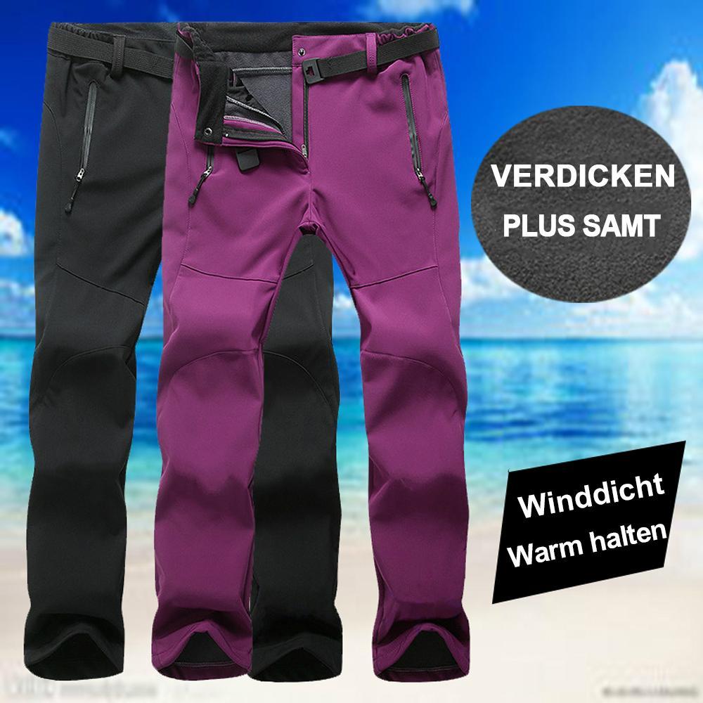 Detailansicht: Robustes, wasserabweisendes Material der Winterhose; ideal für Outdoor, Ski & kalte Tage.