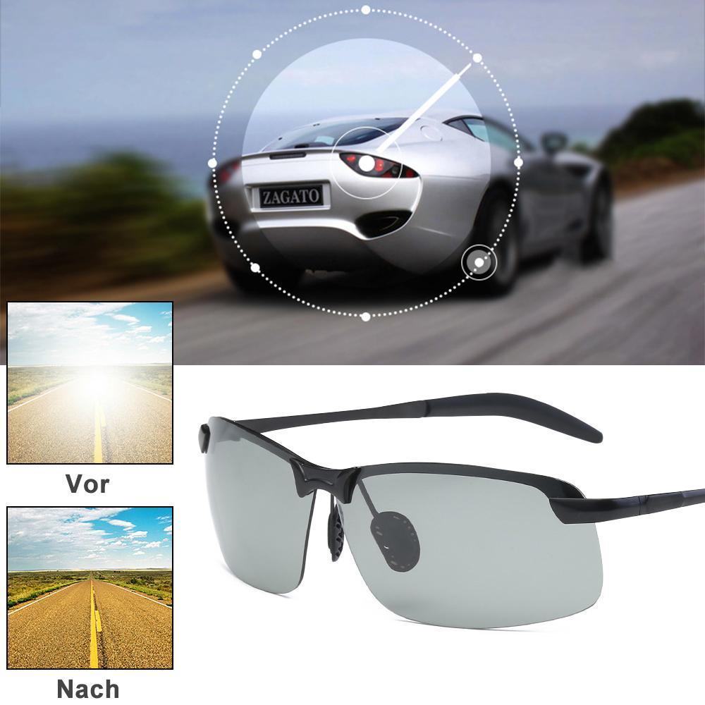Elegante Unisex Sonnenbrille mit photochromen, polarisierenden Gläsern. Perfekt für Männer & Frauen.