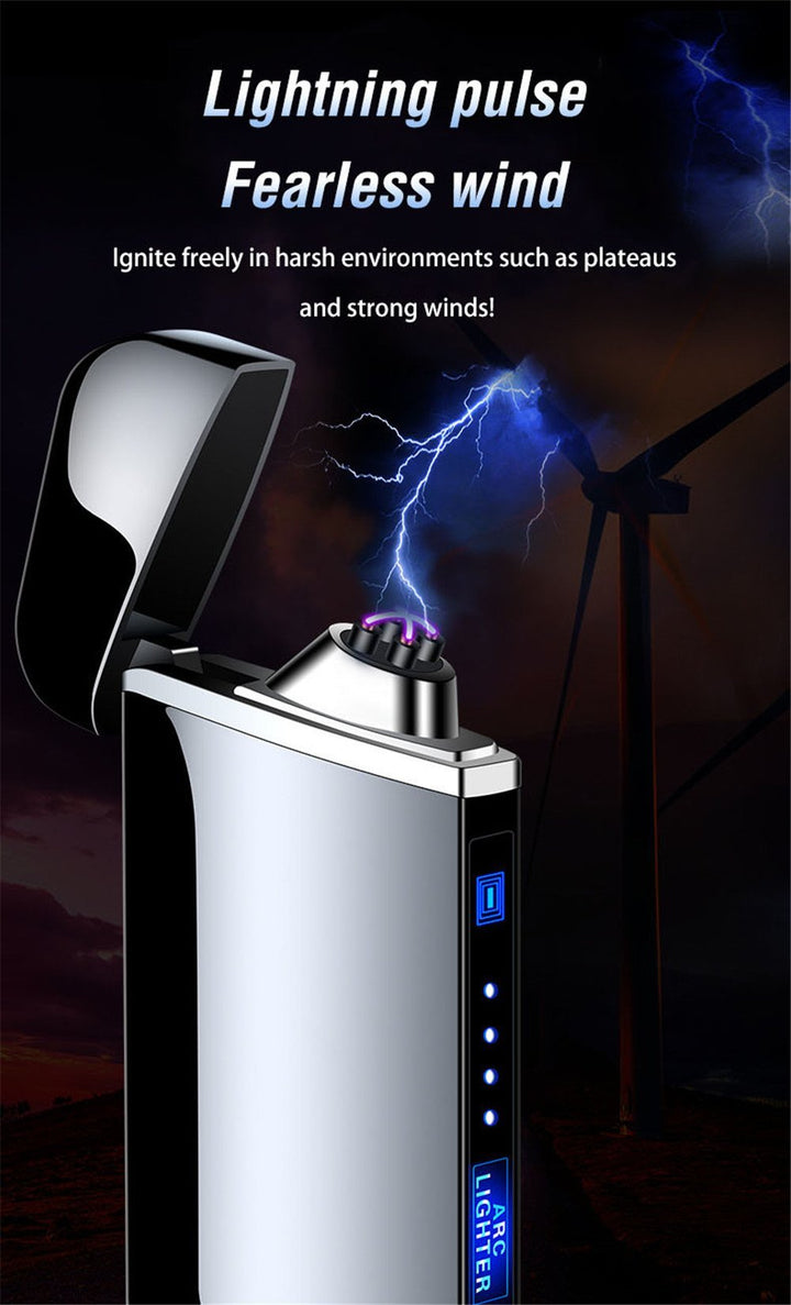 USB-wiederaufladbares Plasma-Feuerzeug, winddicht, flammenlos, elektrisch, Zinklegierung. Langlebig & praktisch.