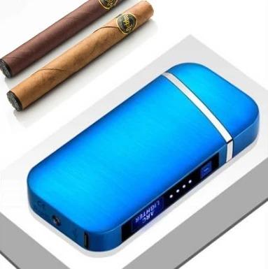Geschlossenes, schlankes Plasma-Feuerzeug, Zinklegierung, elektrisch, winddicht, USB-wiederaufladbar, unisex.