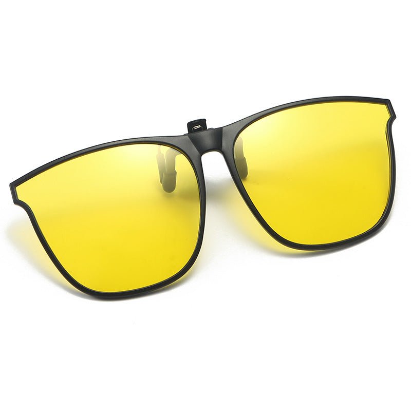 Sportlicher Clip-on Sonnenbrillenaufsatz, polarisiert, UV-Schutz für Radfahrer & Autofahrer; blendfrei fahren.