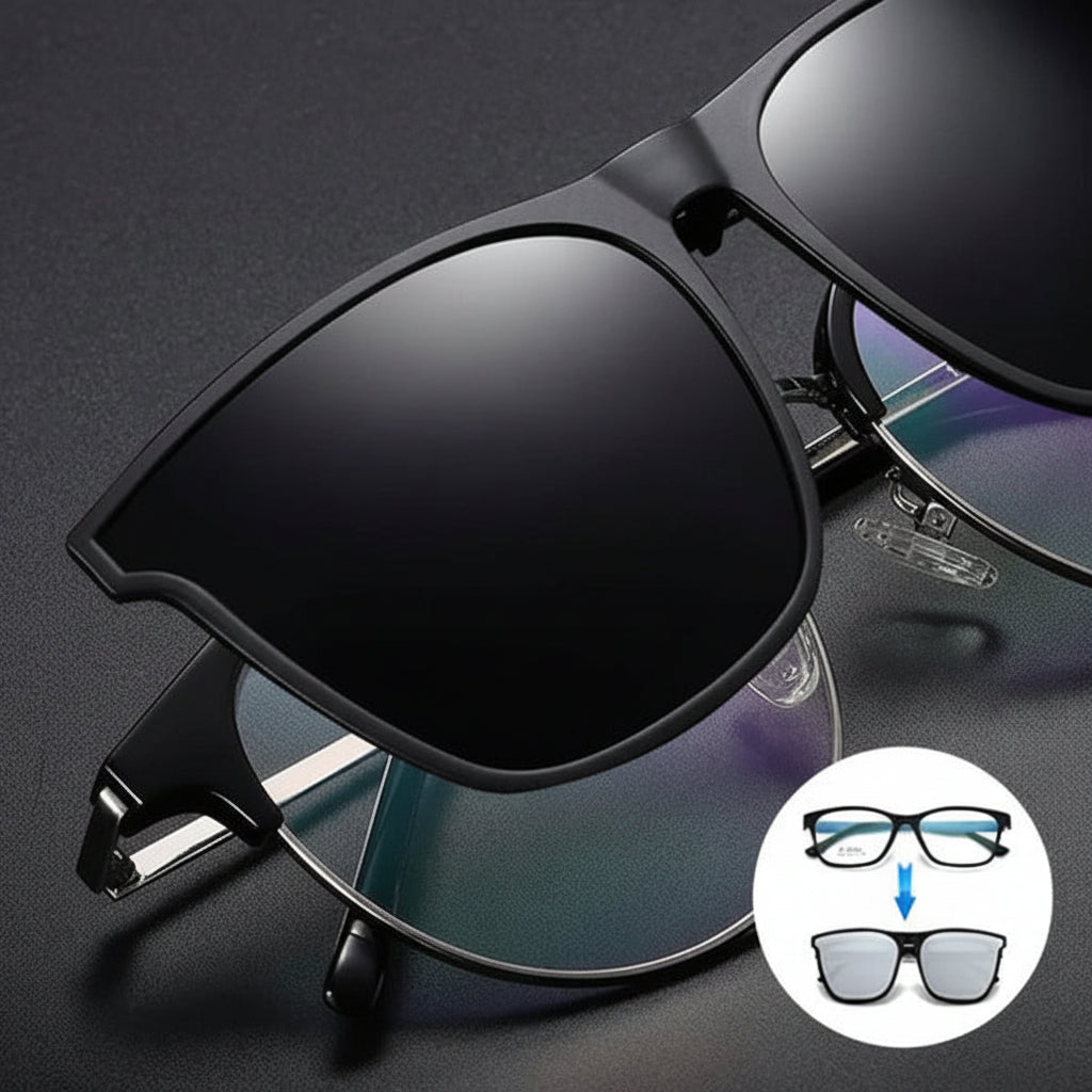Blendfreie Sicht mit Unisex polarisierter Clip-on Sonnenbrille & UV-Schutz; perfekter Brillenaufsatz.